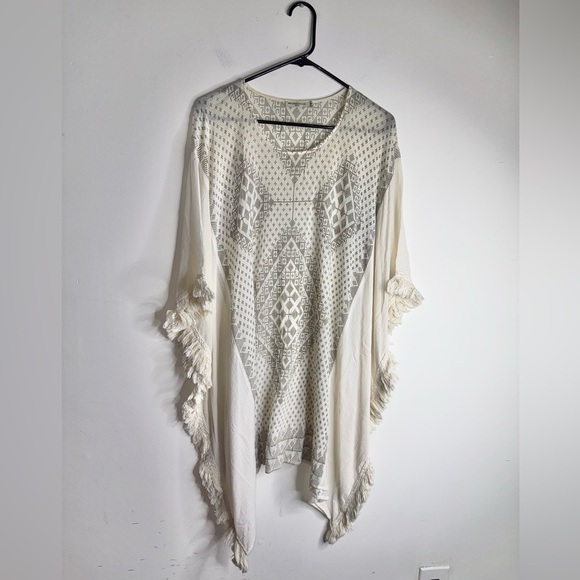 Mes Demoiselles Cotton Open Knit Crochet Tunic Coverup Top O/S - Picture 2 of 8